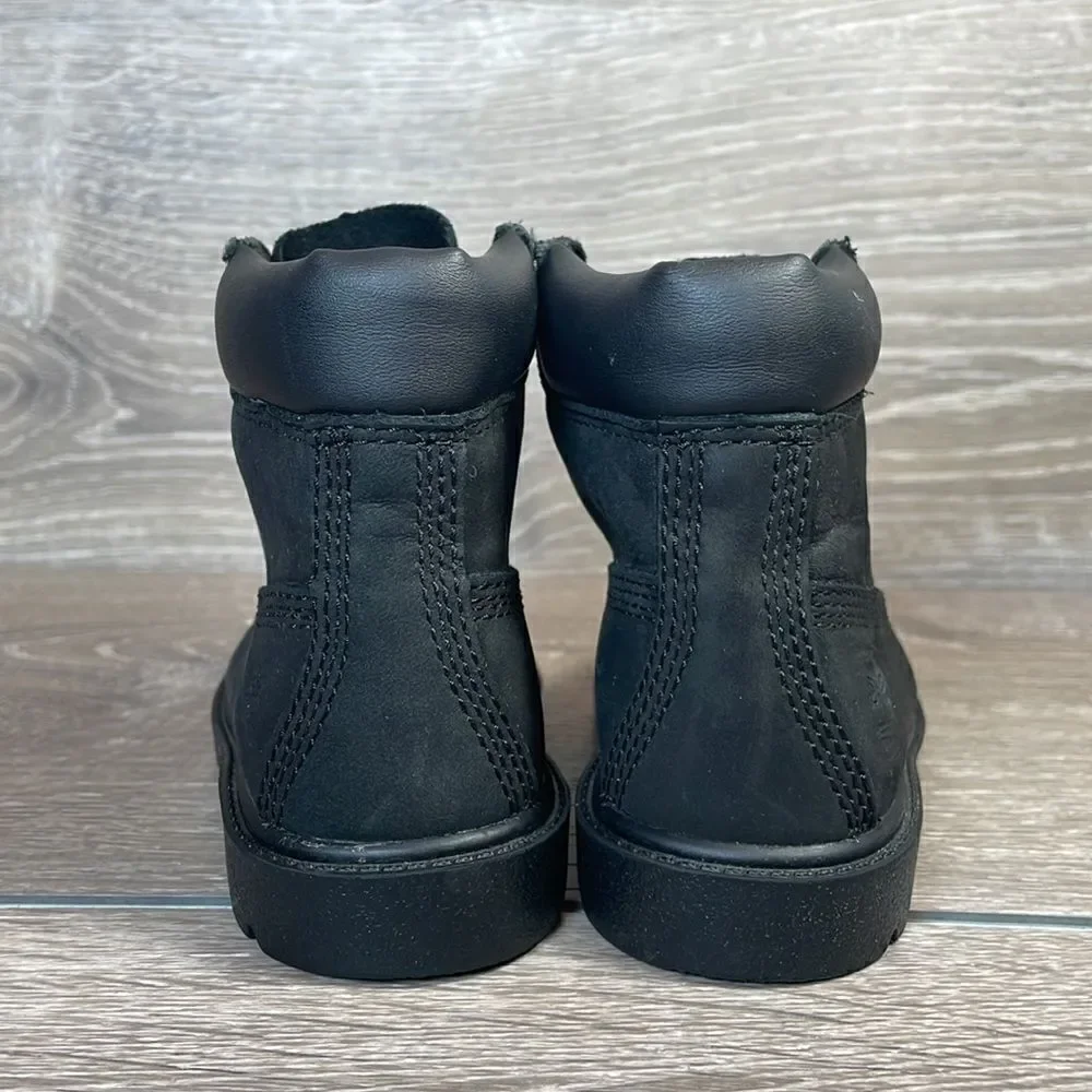 Timberland 6” Classic Waterproof Black Leather Toddler Boy Size 7 Lace Up Boots